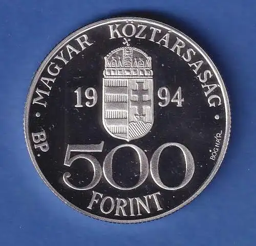 Ungarn 1994 Silbermünze Ungarn in der EU 500 Forint 31,46g Ag925 PP