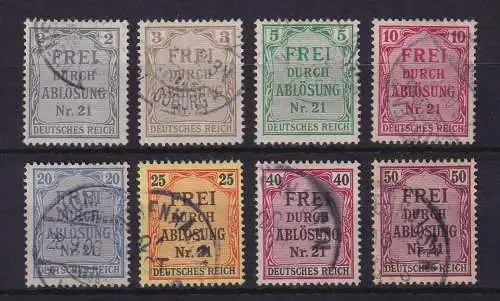 Dt. Reich 1903 Dienstmarken für Preußen  Mi.-Nr. 1-8 gestempelt