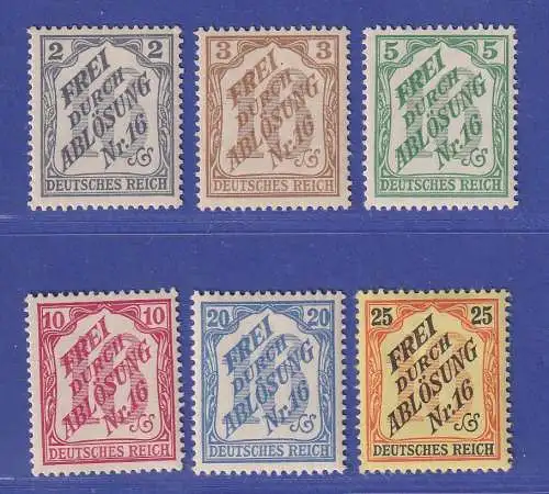 Dt. Reich 1905 Dienstmarken für Baden  Mi.-Nr. 9-14 ungebraucht *