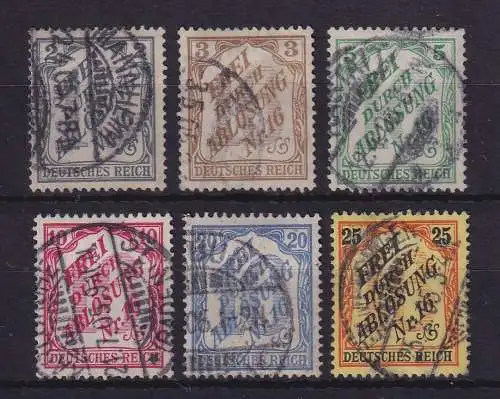Dt. Reich 1905 Dienstmarken für Baden  Mi.-Nr. 9-14 gestempelt