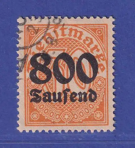 Dt. Reich 1923 Dienstmarke 800 Tsd. Mark  Mi.-Nr. 95Y gestempelt gpr. INFLA 