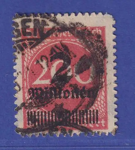 Dt. Reich 1923 Wertstufenaufdruck 2 Mio. Mark  Mi.-Nr. 309Ba O gpr. INFLA 
