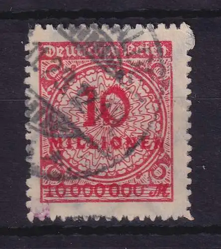 Dt. Reich 1923 Korbdeckelmuster 10 Mio. Mark  Mi.-Nr. 318BP  O gpr. INFLA 