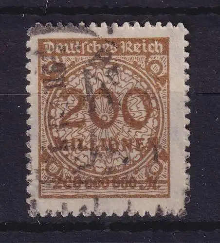 Dt. Reich 1923 Korbdeckelmuster 200 Mio. Mark  Mi.-Nr. 323B  O gpr. INFLA 