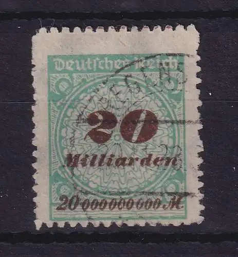 Dt. Reich 1923 Korbdeckelmuster 20 Mrd. Mark  Mi.-Nr. 329B  O gpr. INFLA 
