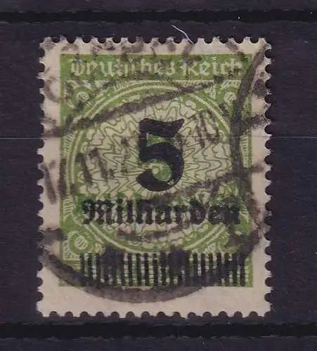 Dt. Reich 1923 Korbdeckelmuster 5 Mrd. Mark  Mi.-Nr. 333AP  O gpr. INFLA 