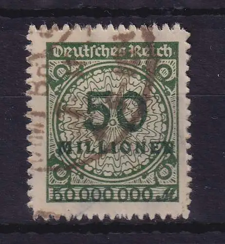 Dt. Reich 1923 Korbdeckelmuster 50 Mio. Mark  Mi.-Nr. 321BP HT O gpr. INFLA 