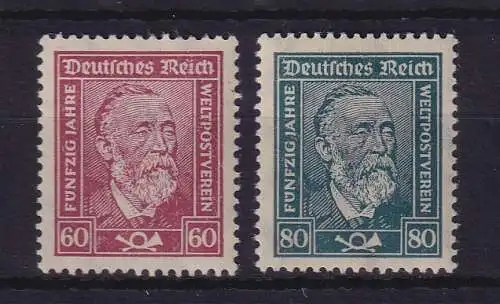 Dt. Reich 1924 Weltpostverein Heinrich v. Stephan Mi.-Nr. 362-363x ungebraucht *