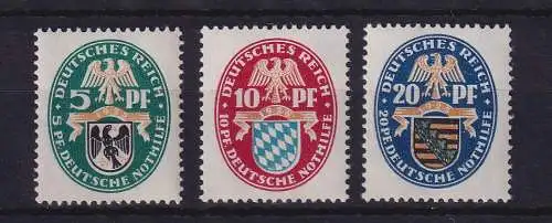 Dt. Reich 1925 Nothilfe Landeswappen Mi.-Nr. 375-377 postfrisch **