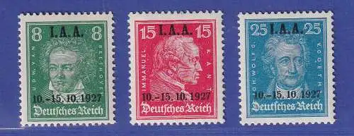 Dt. Reich 1927 Internationales Arbeitsamt I.A.A. Mi.-Nr. 407-409 ungebraucht *