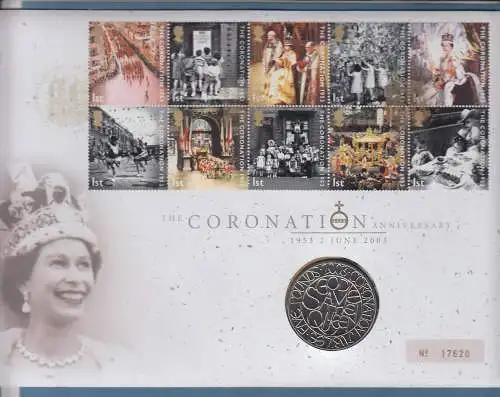 Großbritannien Coin-FDC 2003, Coronation Queen Elizabeth II.  Mi.-Nr. 2121-2130