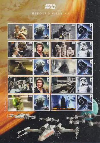 Großbritannien 2015 Star Wars Mi.-Nr. 3813-3816 2x im Folienbogen postfrisch **