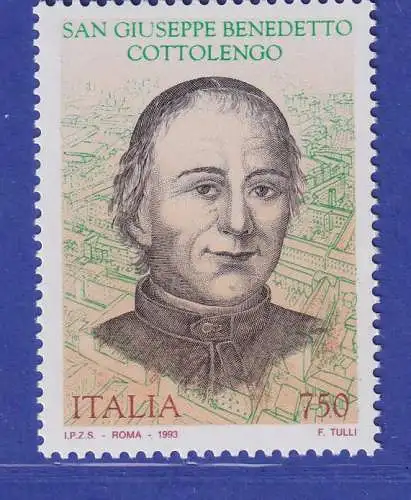 Italien 1993 Hl. Giuseppe Benedetto Cottolengo Theologe  Mi-Nr. 2278 **