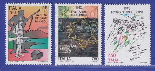 Italien 1993 Geschichtliche Ereignisse im Zweiten Weltkrieg Mi-Nr. 2291-93 **