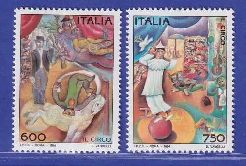 Italien 1994 Zirkus Voltigeure Clown als Äquilibrist Mi-Nr. 2308-09 **