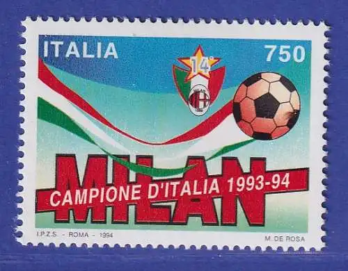 Italien 1994 Gewinn der Fußballmeisterschaften 1993/94  AC Mailand Mi-Nr.2327 **