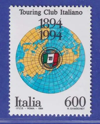 Italien 1994 Touring Club , Weltkugel, TCI-Fahne  Mi-Nr. 2351 **