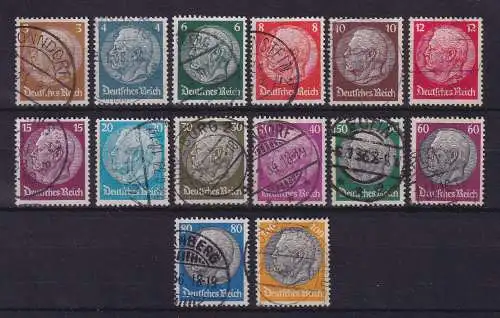 Dt. Reich 1933 Hindenburg Wz.2 Mi.-Nr. 482-495 Satz kpl. gestempelt