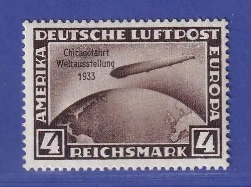 Dt. Reich 1933 Zeppelin Chicagofahrt 4 Reichsmark Mi.-Nr. 498 postfrisch **