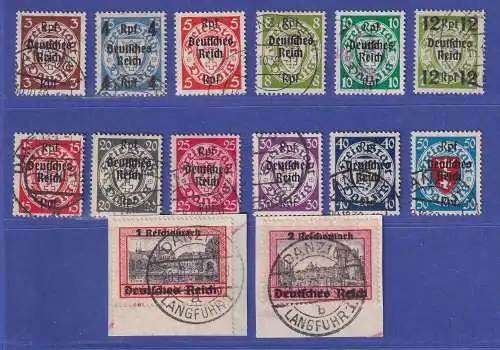 Dt. Reich 1939 Freimarken von Danzig Mi.-Nr. 716-729 Satz kpl. gestempelt