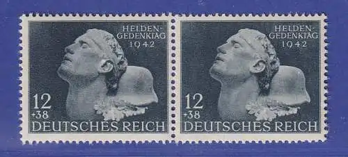 Dt. Reich 1942 Heldengedenktag Mi.-Nr. 812 Paar mit PLF II und IV ** und *