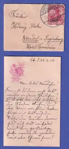 Dt. Reich Germania Mi.-Nr. 71 auf entzückendem Miniaturbrief O CHARLOTTENBURG