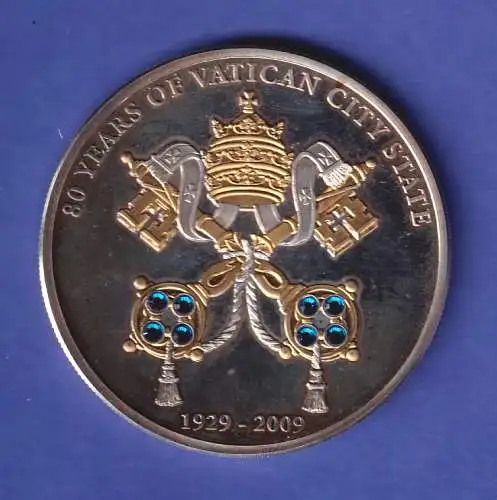 Cook Islands 2009 Silbermünze 80 Jahre Vatikanstaat 5 Dollars 25gAg999 PP