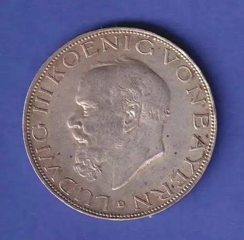Bayern Silbermünze 3 Mark König Ludwig III. 1914 ss-vz