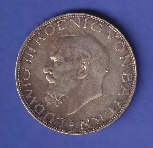 Bayern Silbermünze 3 Mark König Ludwig III. 1914 vz