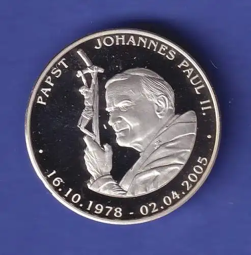 Silbermedaille Zum Gedenken an Papst Johannes Paul II. 2005 PP