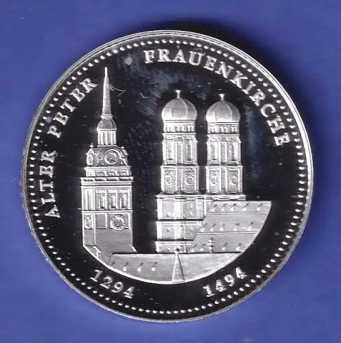 Silbermedaille 850 Jahre Stadt München Alter Peter Frauenkirche 2011