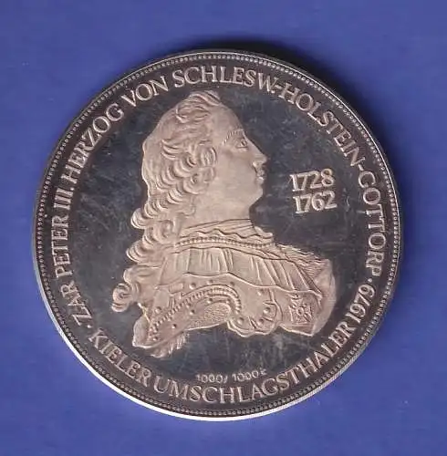 Silbermedaille Zar Peter III. Herzog von Schleswig-Holstein - Kieler Wappen 1979