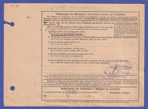 Dt. Reich 1932 Hindenburg Mi.-Nr. 418 und 437 in MiF auf Paketkarte O KÖLN-SÜLZ