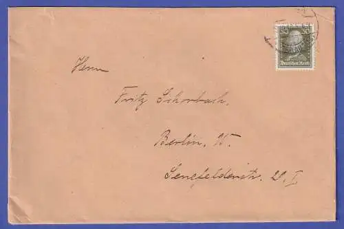 Dt. Reich 1928 Lessing 30 Pf Mi.-Nr. 394 als EF auf Brief 