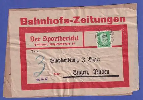 Dt. Reich 1932 Hindenburg 5 Pf Mi.-Nr. 411 auf Streifband Bahnhofs-Zeitungen