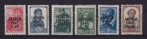 Lettland/Latvija Dt. Besetzung 2. Weltkrieg Mi.-Nr. 1-6 Satz kpl. postfrisch ** 