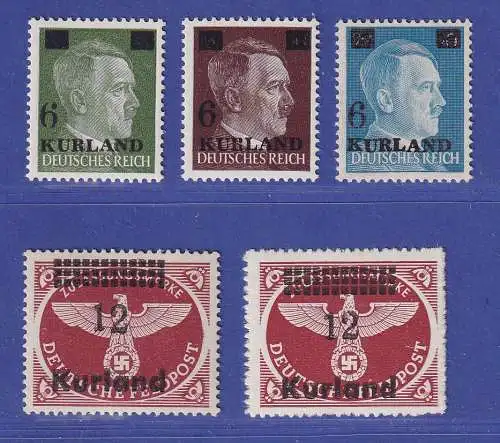 Dt. Besetzung 2. Weltkrieg Kurland Mi.-Nr. 1-4 A und B ** teils geprüft