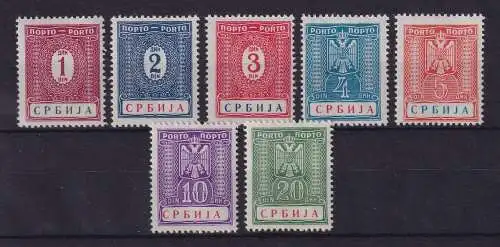 Dt. Besetzung 2.Weltkrieg Serbien 1942 Portomarken Mi.-Nr. 9-15 Satz kpl. **
