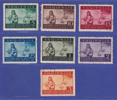 Dt. Besetzung 2.Weltkrieg Albanien Bombenopfer Mi.-Nr. 15-21 Satz kpl. ** 