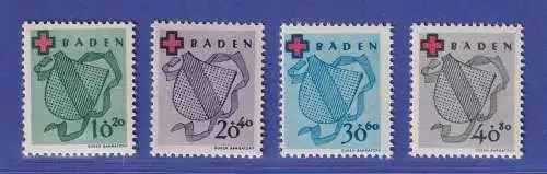 Französische Zone Baden 1949 Rotes Kreuz Mi.-Nr.42-45A Satz ** gpr. SCHLEGEL BPP