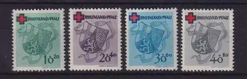 Französische Zone Rheinland-Pfalz 1949 Rotes Kreuz Mi.-Nr. 42-45A Satz kpl. **
