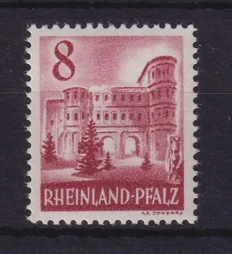 Französische Zone Rheinland-Pfalz 1948 Porta Nigra Mi.-Nr. 36y Type III **