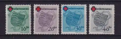 Französische Zone Württemberg 1949 Rotes Kreuz Mi.-Nr. 40-43A Satz ungebraucht *