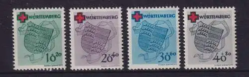 Französische Zone Württemberg 1949 Rotes Kreuz Mi.-Nr. 40-43A Satz kpl. **
