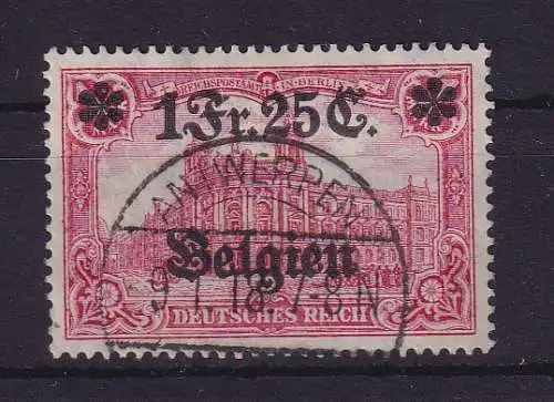 Deutsche Besetzung 1. Weltkrieg  Belgien 1,25 Fr  Mi-Nr. 9  O ANTWERPEN