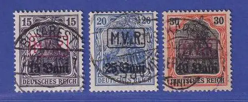 Dt. Besetzung 1. WK Militärverwaltung in Rumänien Mi.-Nr. 1-3 gestempelt
