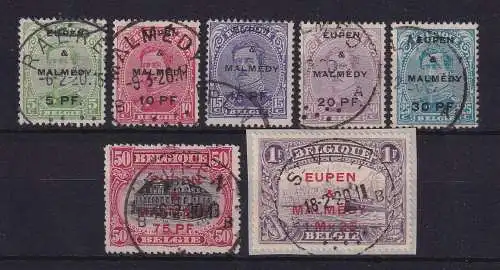 Belgien 1920 Separate Ausgabe für Eupen und Malmédy Mi.-Nr. 1-7 gestempelt