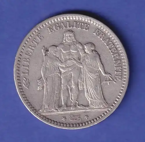 Frankreich Silbermünze 5 Francs Hercules-Gruppe 1848