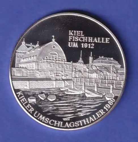 Silbermedaille Kieler Umschlagsthaler Fischhalle Kiel 1980 PP
