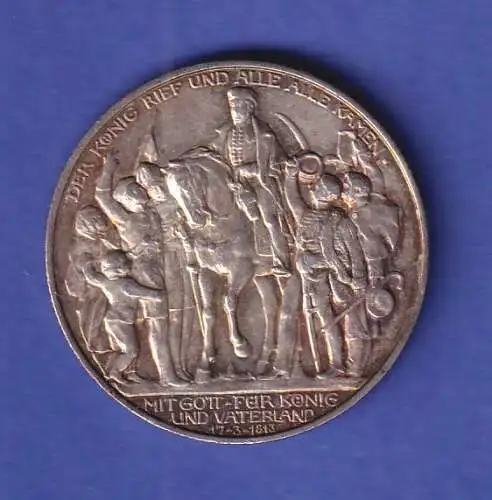 Preußen Silber-Gedenkmünze 2 Mark 100 Jahre Befreiungskriege 1913